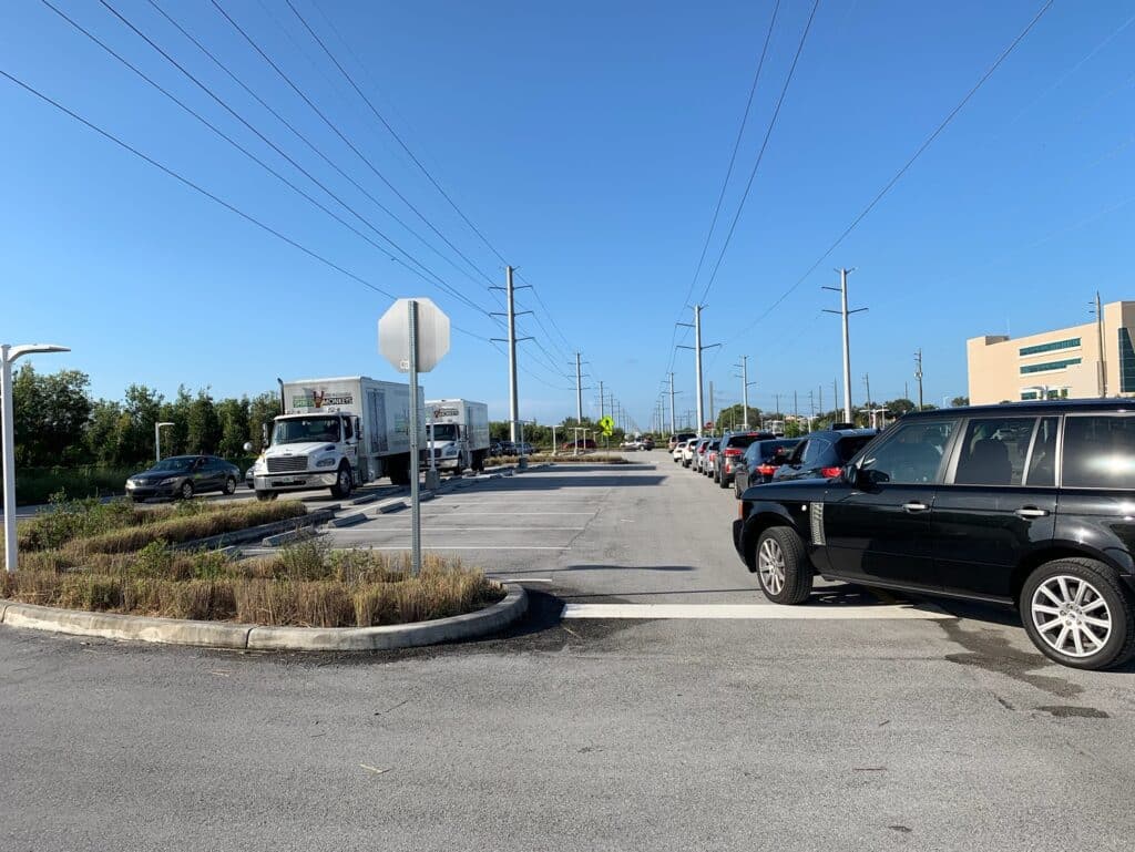 Cars at shredding event provide by Pembroke Pines Police Department